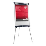 5 Star Drywipe Magnetic Easel with Pen Tray and Extension Arms A1/Euro Grey 915048
