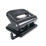 5 Star 2 Hole Punch Metal with Plastic Base Capacity 20 Sheets Black 918788