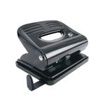 5 Star 2 Hole Punch Metal with Plastic Base Capacity 20 Sheets Black 918788