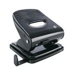 5 Star 2 Hole Punch Metal with Plastic Base Capacity 30 Sheets Black 918826
