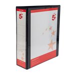 5 Star 4D-Ring Presentation Ring Binder A4 Polypropylene 65mm Black (Pack of 10) 933104