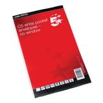 5 Star C5 Pocket Envelope Self Seal 90gsm 229x162mm White Retail Pack (Pack of 25) 934754