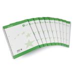 5 Star Recycled Spiral Notebook Ruled Margin Perforated 100 Page A4+ Green/White (Pack of 10) 938276