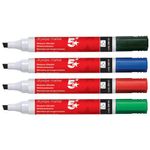 5 Star Drywipe Marker Chisel Tip Xylene/Toluene-free 2-5mm Line Wallet Assorted (Pack of 6) 938640
