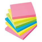5 Star Extra Sticky Notes Repositionable 76x76mm Assorted Neon (Pack of 6) 940570