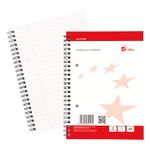 5 Star Wirebound Notebook Ruled Margin Perforated 2 Holes 100 Page A5+ Red/White (Pack of 10) 942598