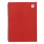 5 Star Wirebound Hardback Notebook Ruled A4 140 Page Berry (Pack of 5) 943466