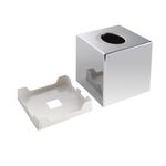 Devon Cube Tissue Box Holder Chrome (Pack of 6) 4458