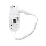 Kendal 1600 Wall Mounted Hair Dryer with Integrated Shaver Socket White 3004