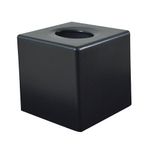 Devon Cube Tissue Box Holder Black (Pack of 6) 4621