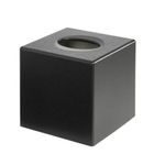 Devon Cube Tissue Box Holder Black (Pack of 6) 4621