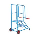 Climb-It Loading Step 2 Tread Open Back Powder Coated Blue SLS02P