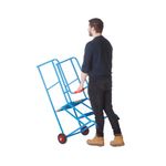 Climb-It Loading Step 2 Tread Open Back Powder Coated Blue SLS02P