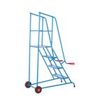 Climb-It Loading Step 4 Tread Open Back Powder Coated Blue SLS04P