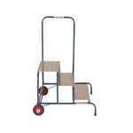 Climb-It Wide Work Steps with Chequer Plate 3 Tread 200mm Platform Silver SWW13C