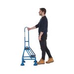 Climb-It Domed Feet Handy Step 2 Tread with Side Handrail Blue AAP21