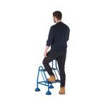 Climb-It Domed Feet Handy Step 2 Tread with Side Handrail Blue AAP21