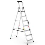 Climb-It Professional 7 Tread Step Ladder with Carry Handle Aluminium CAH107