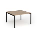 Connex Goal-Post 1200 x 1200 x 725mm Back to Back Desk (2 x 1200mm) - Black Frame / Kendal Oak Top