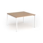 Connex Goal-Post 1200 x 1200 x 725mm Back to Back Desk (2 x 1200mm) - White Frame / Beech Top