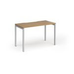 Connex Goal-Post 1200 x 600 x 725mm Single Desk - Silver Frame / Oak Top