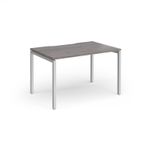 Connex Goal-Post 1200 x 800 x 725mm Single Desk - Silver Frame / Grey Oak Top