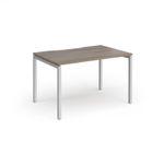 Connex Goal-Post 1200 x 800 x 725mm Single Desk - Silver Frame / Nebraska Oak Top