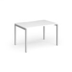 Connex Goal-Post 1200 x 800 x 725mm Single Desk - Silver Frame / White Top