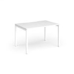 Connex Goal-Post 1200 x 800 x 725mm Single Desk - White Frame / White Top