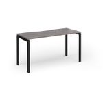 Connex Goal-Post 1400 x 600 x 725mm Single Desk - Black Frame / Grey Oak Top