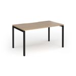Connex Goal-Post 1400 x 800 x 725mm Single Desk - Black Frame / Kendal Oak Top