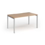 Connex Goal-Post 1400 x 800 x 725mm Single Desk - Silver Frame / Beech Top