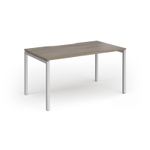 Connex Goal-Post 1400 x 800 x 725mm Single Desk - Silver Frame / Nebraska Oak Top