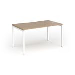Connex Goal-Post 1400 x 800 x 725mm Single Desk - White Frame / Kendal Oak Top