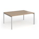 Connex Goal-Post 1600 x 1200 x 725mm Back to Back Desk (2 x 1600mm) - Silver Frame / Kendal Oak Top