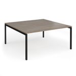 Connex Goal-Post 1600 x 1600 x 725mm Back to Back Desk (2 x 1600mm) - Black Frame / Nebraska Oak Top