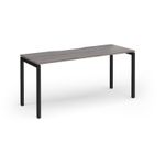 Connex Goal-Post 1600 x 600 x 725mm Single Desk - Black Frame / Grey Oak Top