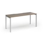 Connex Goal-Post 1600 x 600 x 725mm Single Desk - Silver Frame / Nebraska Oak Top