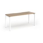 Connex Goal-Post 1600 x 600 x 725mm Single Desk - White Frame / Kendal Oak Top