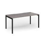Connex Goal-Post 1600 x 800 x 725mm Single Desk - Black Frame / Grey Oak Top