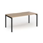 Connex Goal-Post 1600 x 800 x 725mm Single Desk - Black Frame / Kendal Oak Top