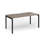 Connex Goal-Post 1600 x 800 x 725mm Single Desk - Black Frame / Nebraska Oak Top