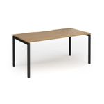 Connex Goal-Post 1600 x 800 x 725mm Single Desk - Black Frame / Oak Top