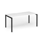 Connex Goal-Post 1600 x 800 x 725mm Single Desk - Black Frame / White Top