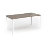 Connex Goal-Post 1600 x 800 x 725mm Single Desk - White Frame / Nebraska Oak Top
