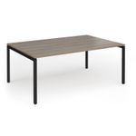 Connex Goal-Post 1800 x 1200 x 725mm Back to Back Desk (2 x 1800mm) - Black Frame / Nebraska Oak Top