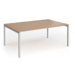 Connex Goal-Post 1800 x 1200 x 725mm Back to Back Desk (2 x 1800mm) - Silver Frame / Beech Top