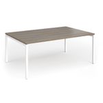 Connex Goal-Post 1800 x 1200 x 725mm Back to Back Desk (2 x 1800mm) - White Frame / Nebraska Oak Top