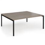 Connex Goal-Post 1800 x 1600 x 725mm Back to Back Desk (2 x 1800mm) - Black Frame / Nebraska Oak Top