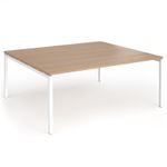 Connex Goal-Post 1800 x 1600 x 725mm Back to Back Desk (2 x 1800mm) - White Frame / Beech Top